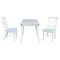 International Concepts 42 in. Solid Wood Round Dual Drop Leaf Dining Table with 2 Chairs in White K08-42DL-C613-2 - alternate 3